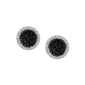 Jet Black Circle Earrings