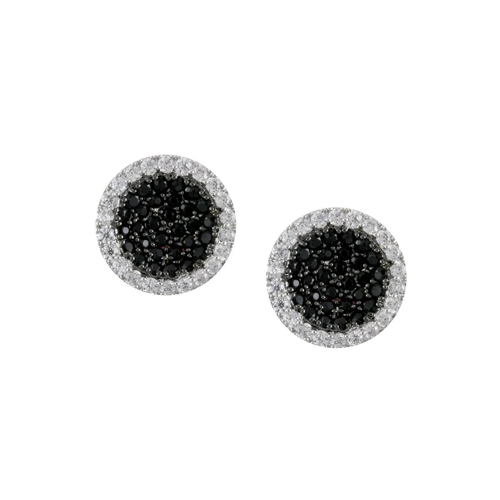 Jet Black Circle Earrings