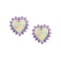 Amethyst Heart Earrings