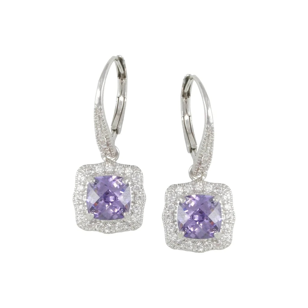 Amethyst Square Drop Earrings