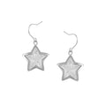 Silver Star Drop Earrings