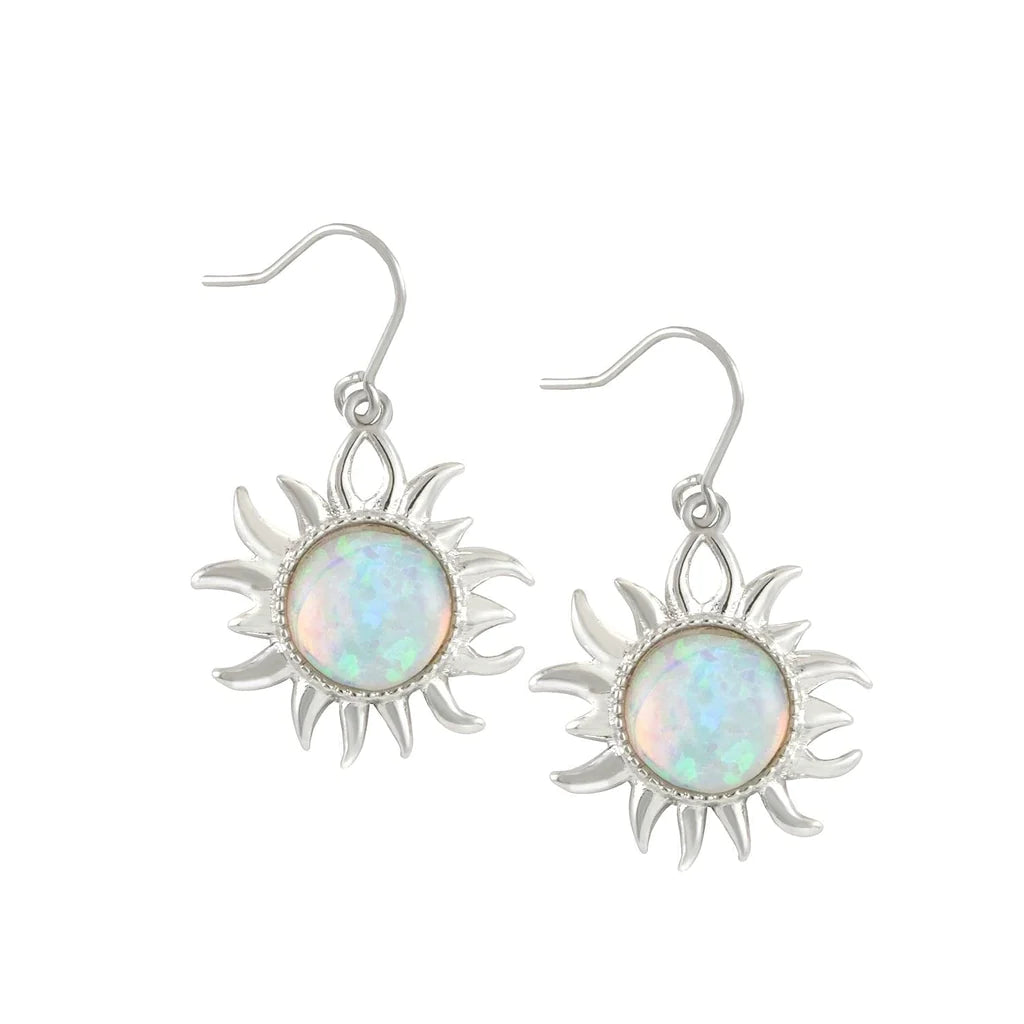 Opal Moon Star Drop Earrings