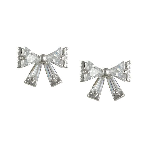 SIlver Bow Tie Earrings