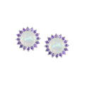 Amethyst Opal Earrings