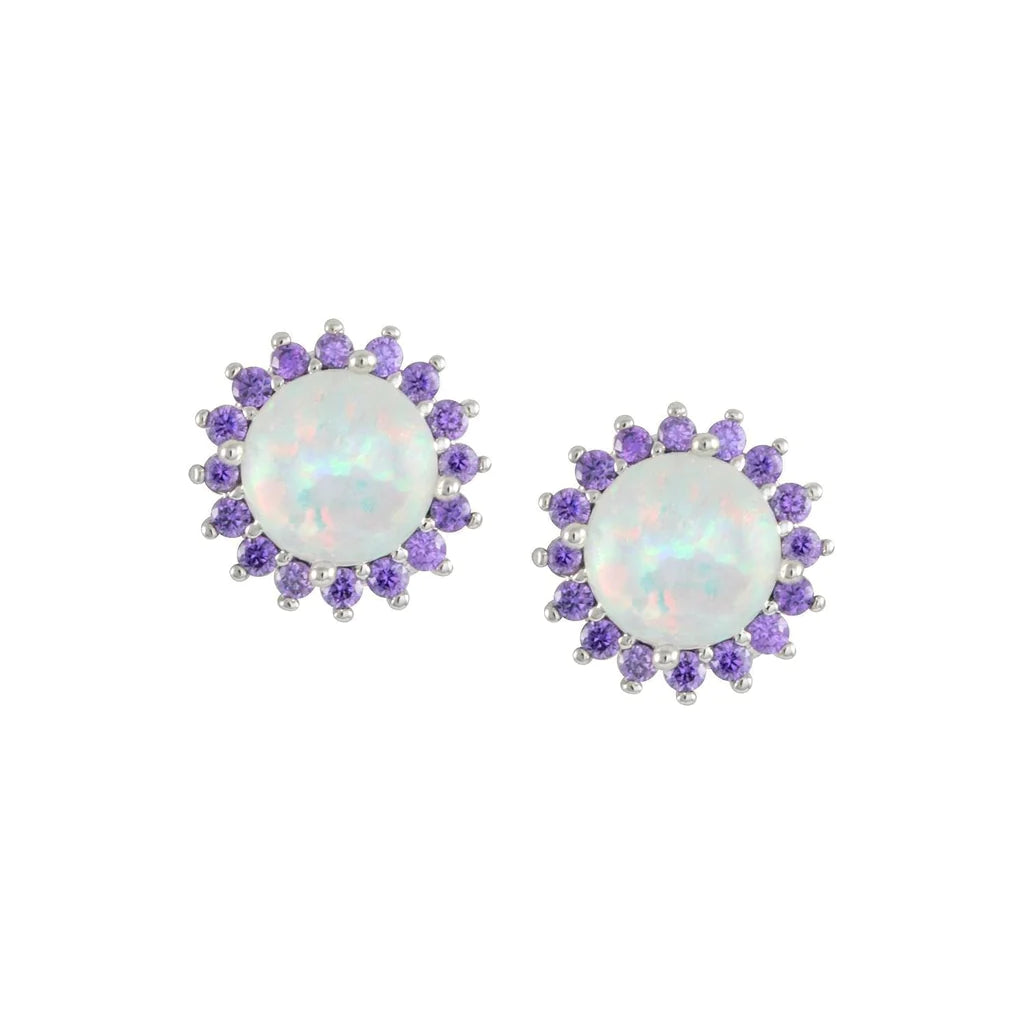 Amethyst Opal Earrings