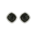 Jet Black Square Earrings