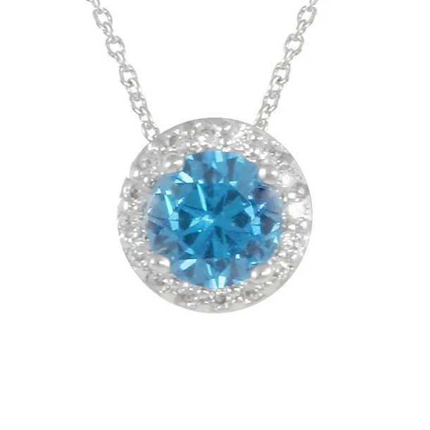 Tiny Sky Blue Topaz Pendant