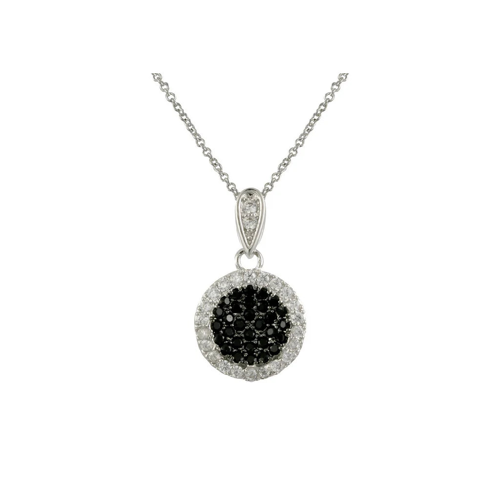 Jet Black Circle Necklace
