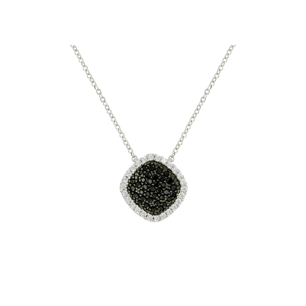 Jet Black Square Necklace